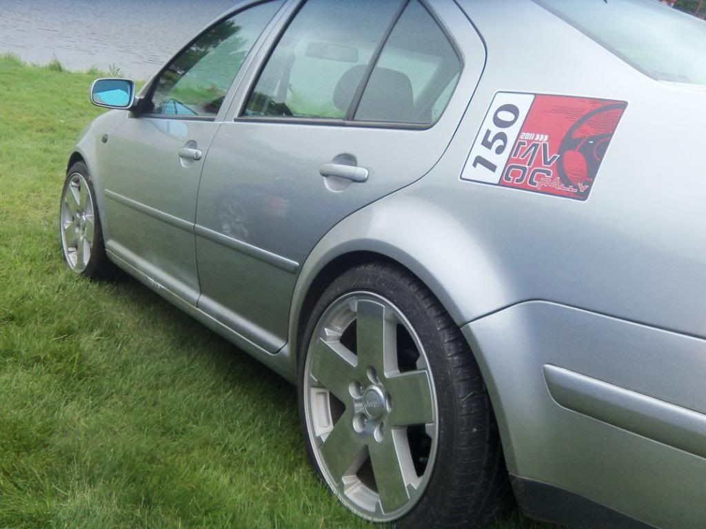 Jeep Rims on a Jetta with PCD Adapters (click to enlarge)