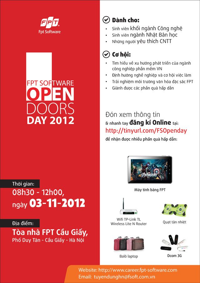Thanglong-Aptech đồng hành cùng Ngày hội FPT Software, Open Door Day 2012 Thanglong-Aptech đồng hành cùng Ngày hội FPT Software, Open Door Day 2012