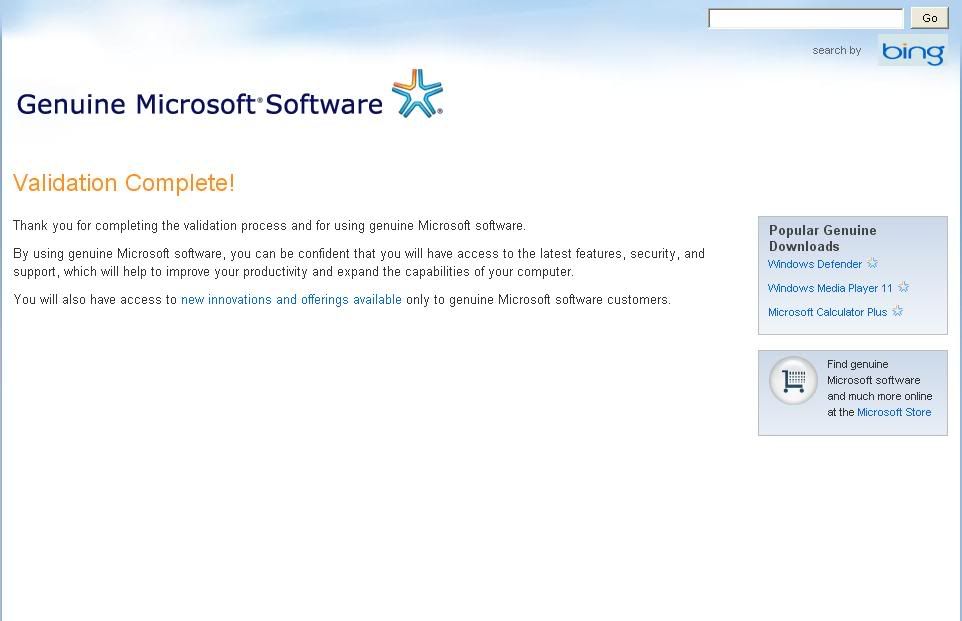 microsoft validation windows 7