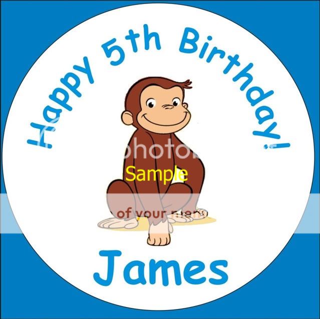 CURIOUS GEORGE Cupcake Cake Party decoration toppers  