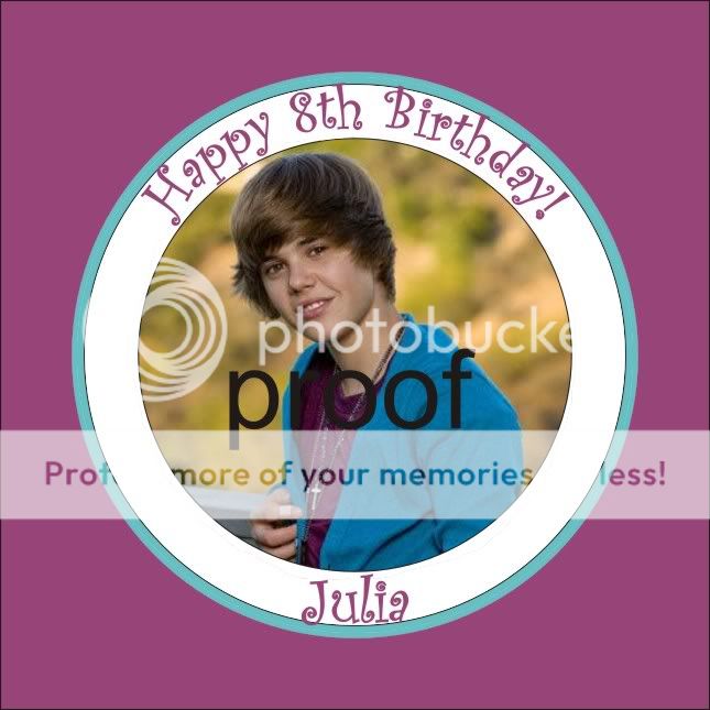 Justin Beiber Fan Personalized Custom Cupcake Toppers