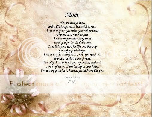 PERSONALIZED MOTHER MOM POEM PRINT MOTHERS DAY IDEA