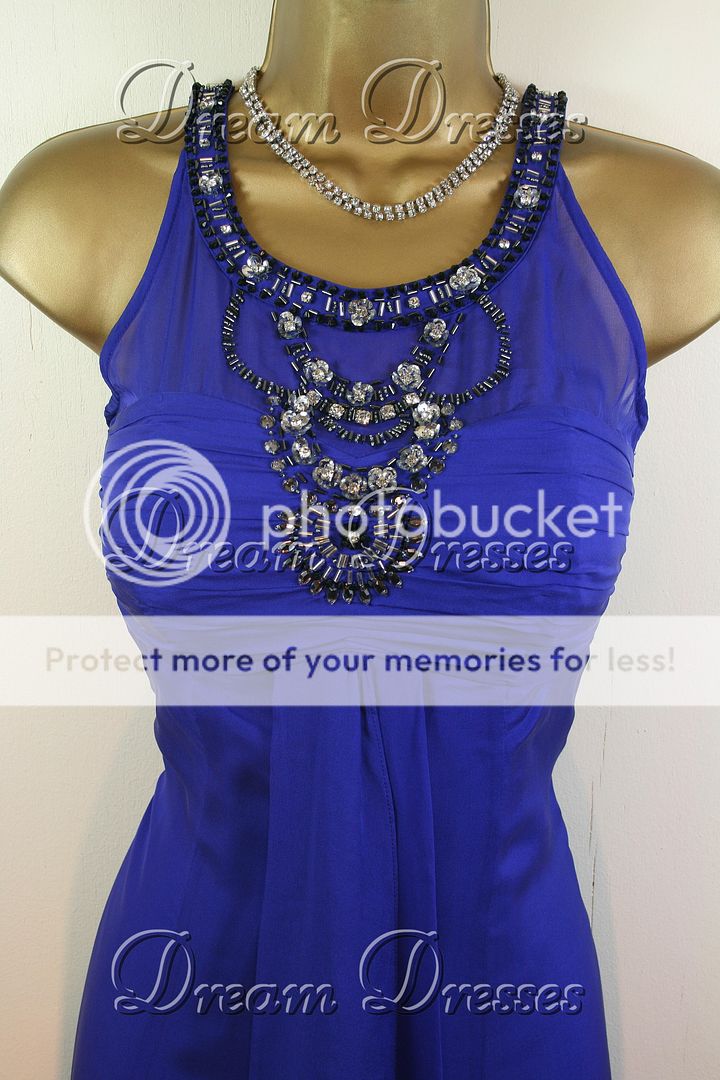 BNWT Monsoon Marcella Blue Silk Dress & Shrug Size 8  