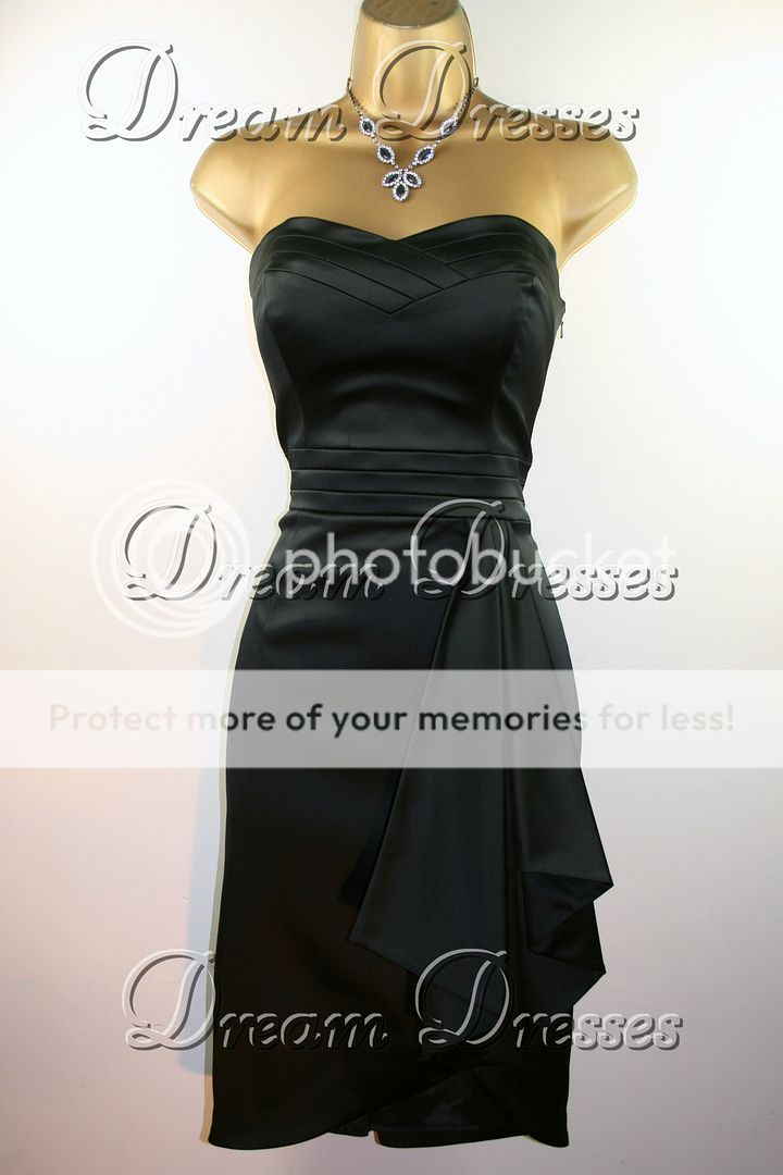 BNWT Coast PatsyJet Black Fitted Satin Dress size 10  