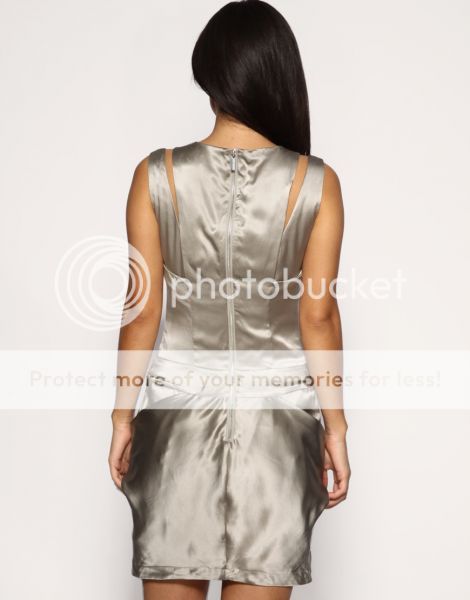 BNWT Karen Millen Silver Grey Silk Dress sz 10 RRP £165  