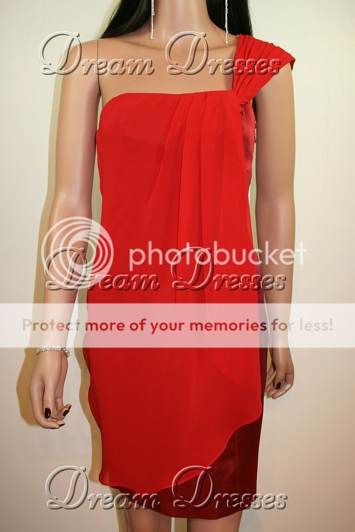 BNWT Karen Millen Red Silk Layer Dress Size 10 RRP £160