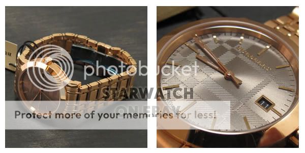 New Burberry Men BU1861 Heritage Rose Gold Plated Steel Gold Chrono 