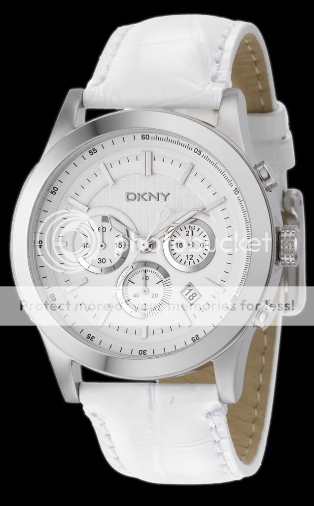 DKNY WHITE LEATHER STRAP CHRONOGRAPH WATCH NY1439 NEW  